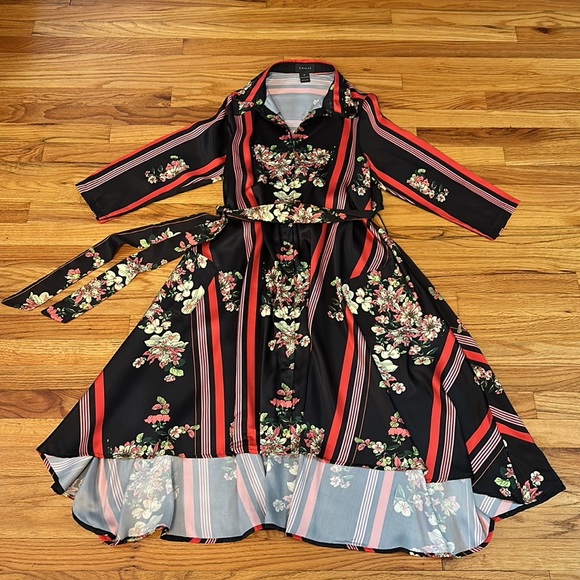 🌺 Pretty Gracia Floral High Lo Dress Sz M - Picture 7 of 10